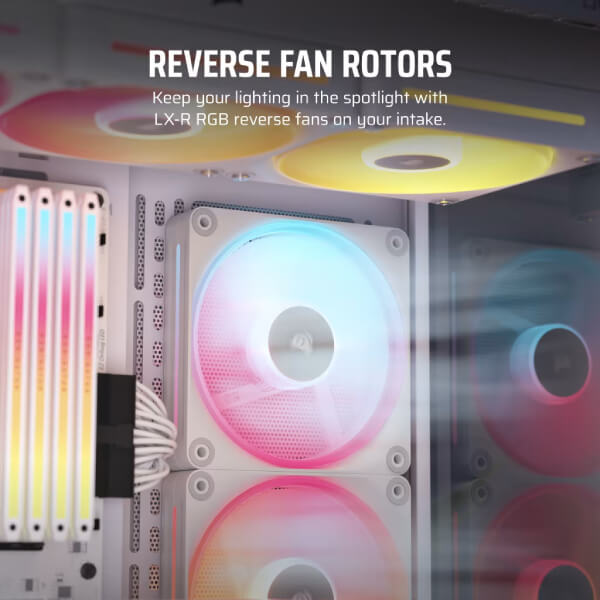 Corsair iCUE Link LX120-R RGB White Cabinet Fan, Triple Pack